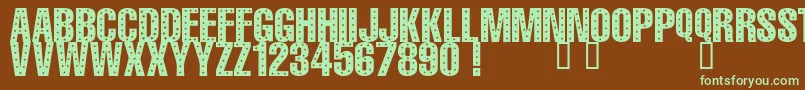 101 StaR StuDDeD Font – Green Fonts on Brown Background