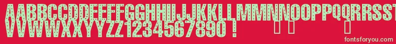 101 StaR StuDDeD Font – Green Fonts on Red Background