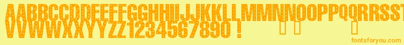 101 StaR StuDDeD Font – Orange Fonts on Yellow Background