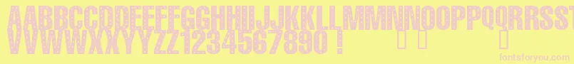 101 StaR StuDDeD Font – Pink Fonts on Yellow Background