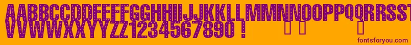 101 StaR StuDDeD Font – Purple Fonts on Orange Background