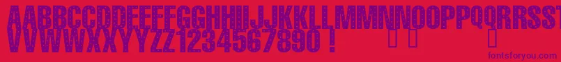 101 StaR StuDDeD Font – Purple Fonts on Red Background