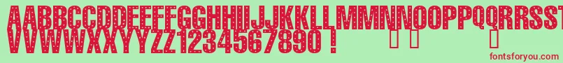 101 StaR StuDDeD Font – Red Fonts on Green Background