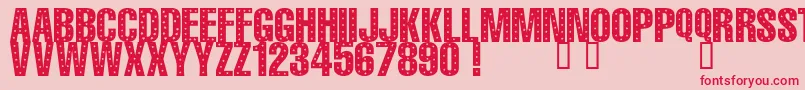 101 StaR StuDDeD Font – Red Fonts on Pink Background