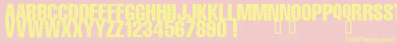 101 StaR StuDDeD Font – Yellow Fonts on Pink Background
