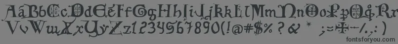 12th C  Fancy Caps Font – Black Fonts on Gray Background