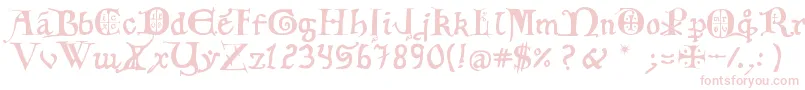 12th C  Fancy Caps Font – Pink Fonts on White Background