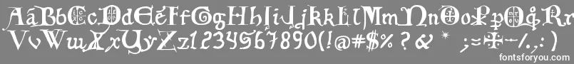 フォント12th C  Fancy Caps – 灰色の背景に白い文字