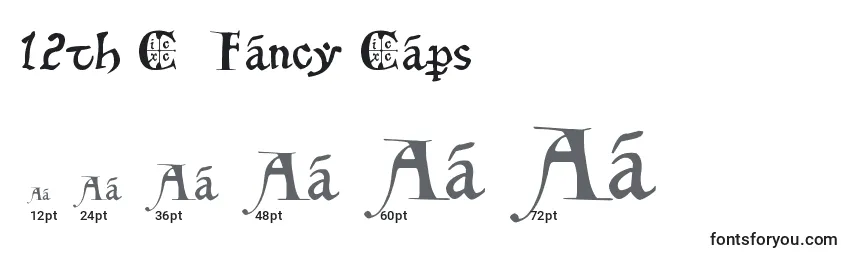 Größen der Schriftart 12th C  Fancy Caps