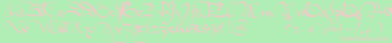 1413   Gothique Cursive Font – Pink Fonts on Green Background