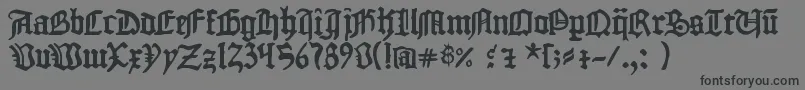 Fonte 1454 Gutenberg Bibel – fontes pretas em um fundo cinza