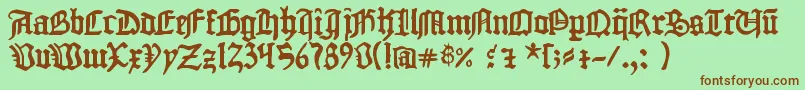 1454 Gutenberg Bibel Font – Brown Fonts on Green Background