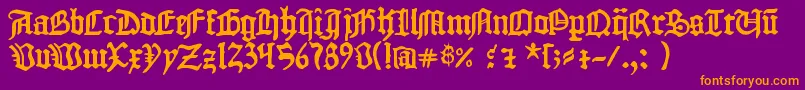 fuente 1454 Gutenberg Bibel – Fuentes Naranjas Sobre Fondo Morado