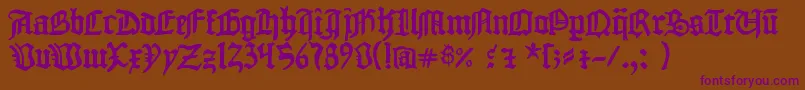 1454 Gutenberg Bibel Font – Purple Fonts on Brown Background