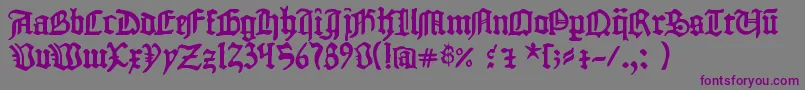 1454 Gutenberg Bibel-Schriftart – Violette Schriften auf grauem Hintergrund