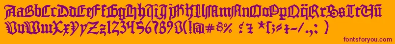 1454 Gutenberg Bibel Font – Purple Fonts on Orange Background