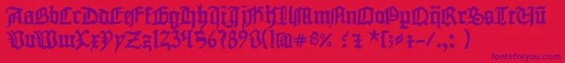 フォント1454 Gutenberg Bibel – 赤い背景に紫のフォント