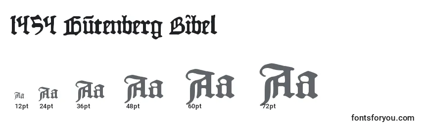1454 Gutenberg Bibel Font Sizes