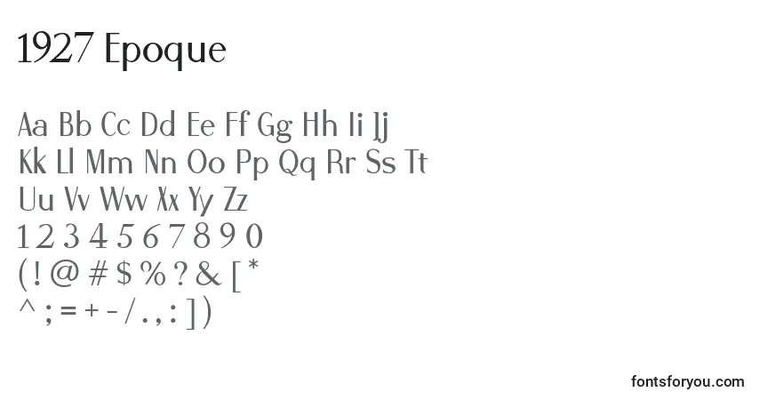 Fuente 1927 Epoque - alfabeto, números, caracteres especiales