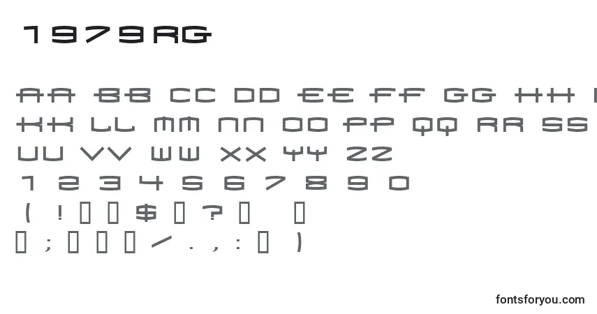 A fonte 1979rg   – alfabeto, números, caracteres especiais