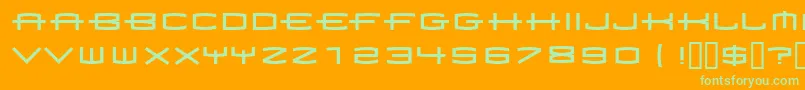 フォント1979rg   – オレンジの背景に緑のフォント