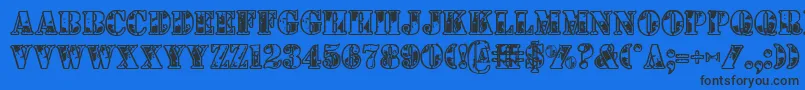 1stcav Font – Black Fonts on Blue Background