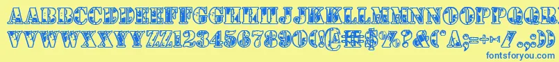 1stcav Font – Blue Fonts on Yellow Background