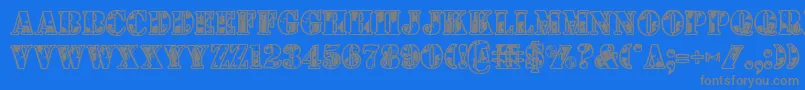 1stcav Font – Gray Fonts on Blue Background