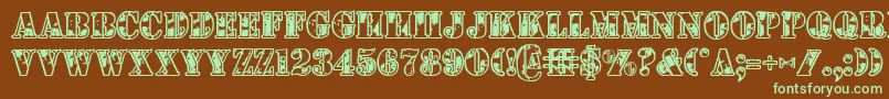 1stcav Font – Green Fonts on Brown Background