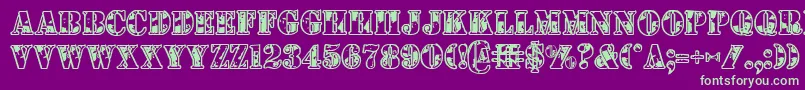 1stcav Font – Green Fonts on Purple Background