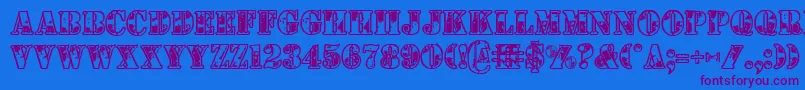 1stcav Font – Purple Fonts on Blue Background