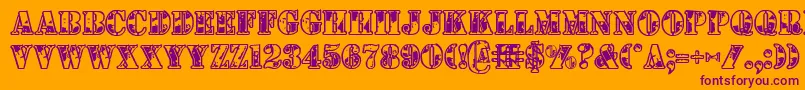 1stcav Font – Purple Fonts on Orange Background