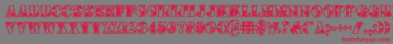 1stcav Font – Red Fonts on Gray Background