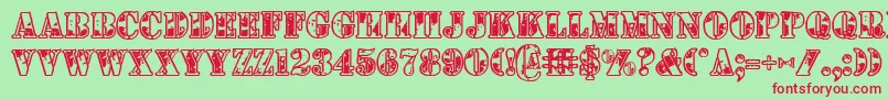 1stcav Font – Red Fonts on Green Background