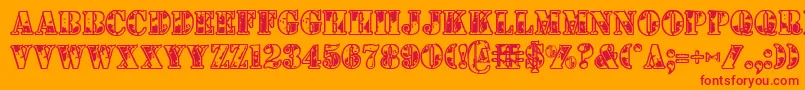 1stcav Font – Red Fonts on Orange Background