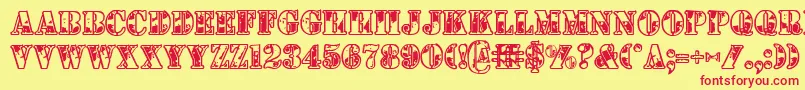 1stcav Font – Red Fonts on Yellow Background