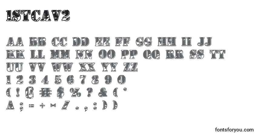 A fonte 1stcav2 (118479) – alfabeto, números, caracteres especiais
