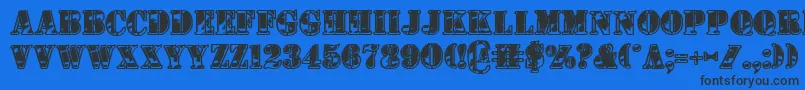 1stcav2 Font – Black Fonts on Blue Background