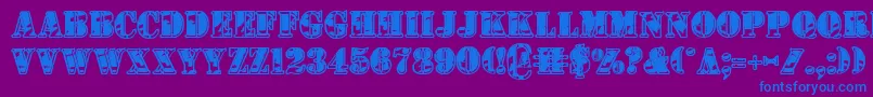 1stcav2 Font – Blue Fonts on Purple Background
