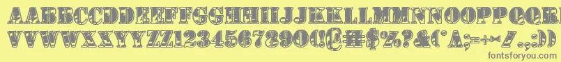 1stcav2-Schriftart – Graue Schriften auf gelbem Hintergrund