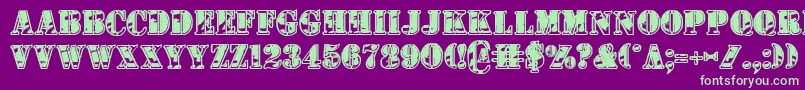 1stcav2-fontti – vihreät fontit violetilla taustalla