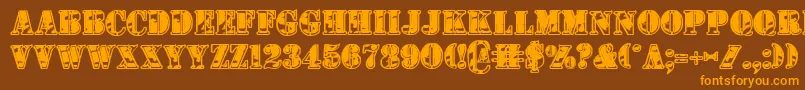 1stcav2 Font – Orange Fonts on Brown Background