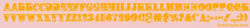 1stcav2 Font – Orange Fonts on Pink Background