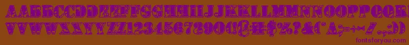 Czcionka 1stcav2 – fioletowe czcionki na brązowym tle
