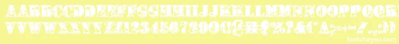 1stcav2 Font – White Fonts on Yellow Background