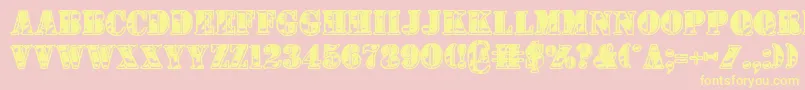 1stcav2 Font – Yellow Fonts on Pink Background