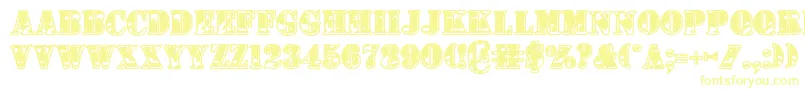 1stcav2 Font – Yellow Fonts on White Background