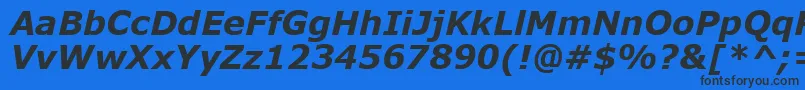 Шрифт VerdanaKoi8BoldItalic – чёрные шрифты на синем фоне
