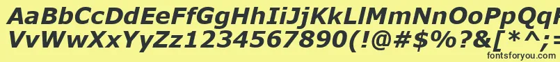 VerdanaKoi8BoldItalic Font – Black Fonts on Yellow Background