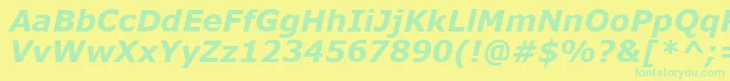 VerdanaKoi8BoldItalic Font – Green Fonts on Yellow Background